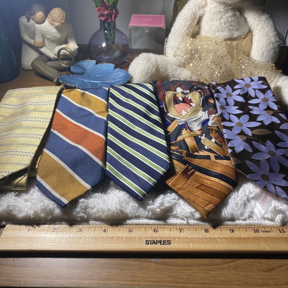 Vintage Mens Tie Lot Designer Silk (Robert Talbott, Ted Baker, Looney, Tommy Hil - Picture 1 of 16